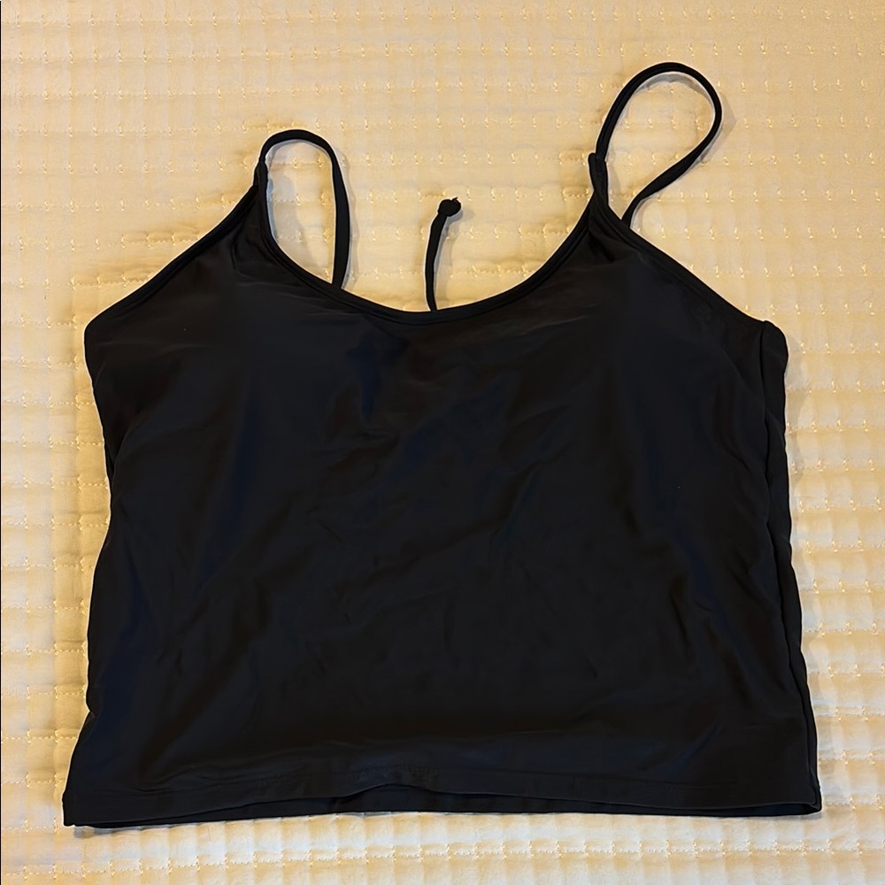 Coral Reef Swim Black Spaghetti Strap Swim Top